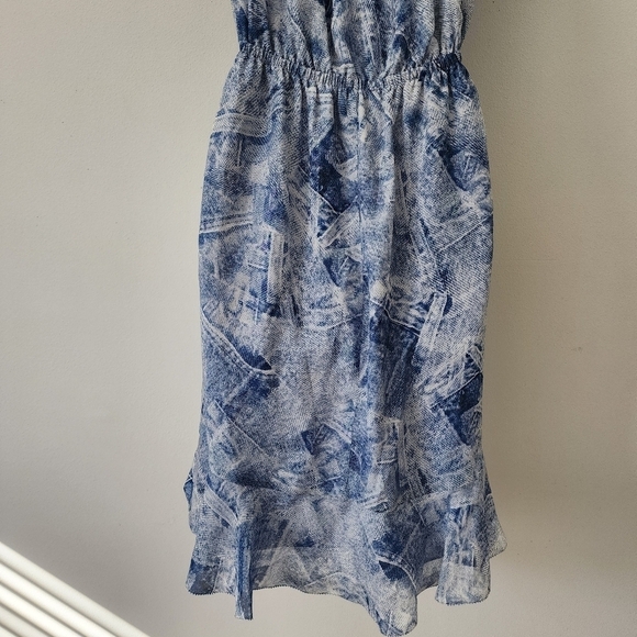 L'AGENCE Leonie Denim-Inspired Off Shoulder Silk Mini dress Size Small - Picture 13 of 15